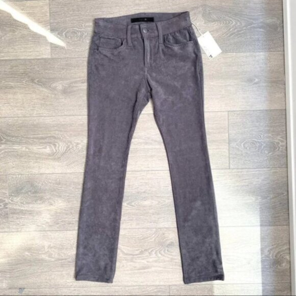 Joe’s Jeans Suede Pants Flawless Icon Skinny Ankle Faux Mid rise Grey - Picture 2 of 16